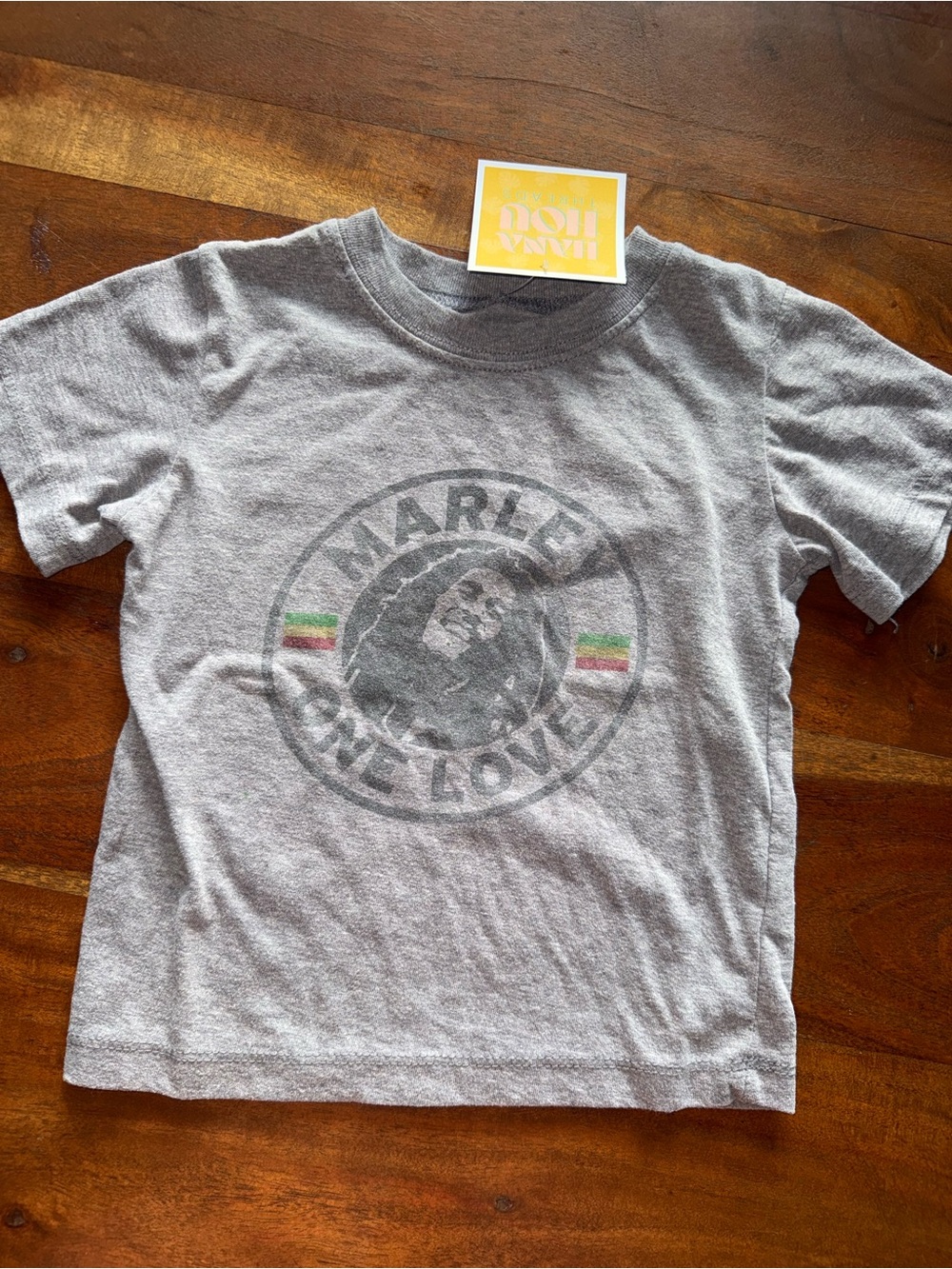 Zion Rootswear Kids Heather Gray 'One Love' Tee with Rasta Accents